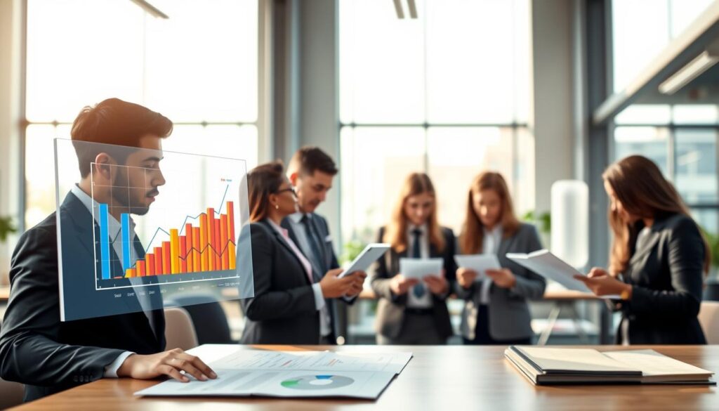 A visually striking illustration of feedback loops and intake forms. In the foreground, a sleek, modern digital interface displays colorful graphs and flowcharts symbolizing feedback cycles. In the middle, a diverse group of professionals in professional business attire are engaged in collaborative discussions, reviewing feedback forms and digital devices, their expressions reflecting focus and engagement. In the background, an organized office space with large windows allowing natural light to flood in, creating a bright and productive atmosphere. The overall mood conveys innovation and collaboration, with soft lighting and a slightly blurred depth of field to emphasize the interaction between forms and feedback mechanics. A visually striking illustration of feedback loops and intake forms. In the foreground, a sleek, modern digital interface displays colorful graphs and flowcharts symbolizing feedback cycles. In the middle, a diverse group of professionals in professional business attire are engaged in collaborative discussions, reviewing feedback forms and digital devices, their expressions reflecting focus and engagement. In the background, an organized office space with large windows allowing natural light to flood in, creating a bright and productive atmosphere. The overall mood conveys innovation and collaboration, with soft lighting and a slightly blurred depth of field to emphasize the interaction between forms and feedback mechanics.