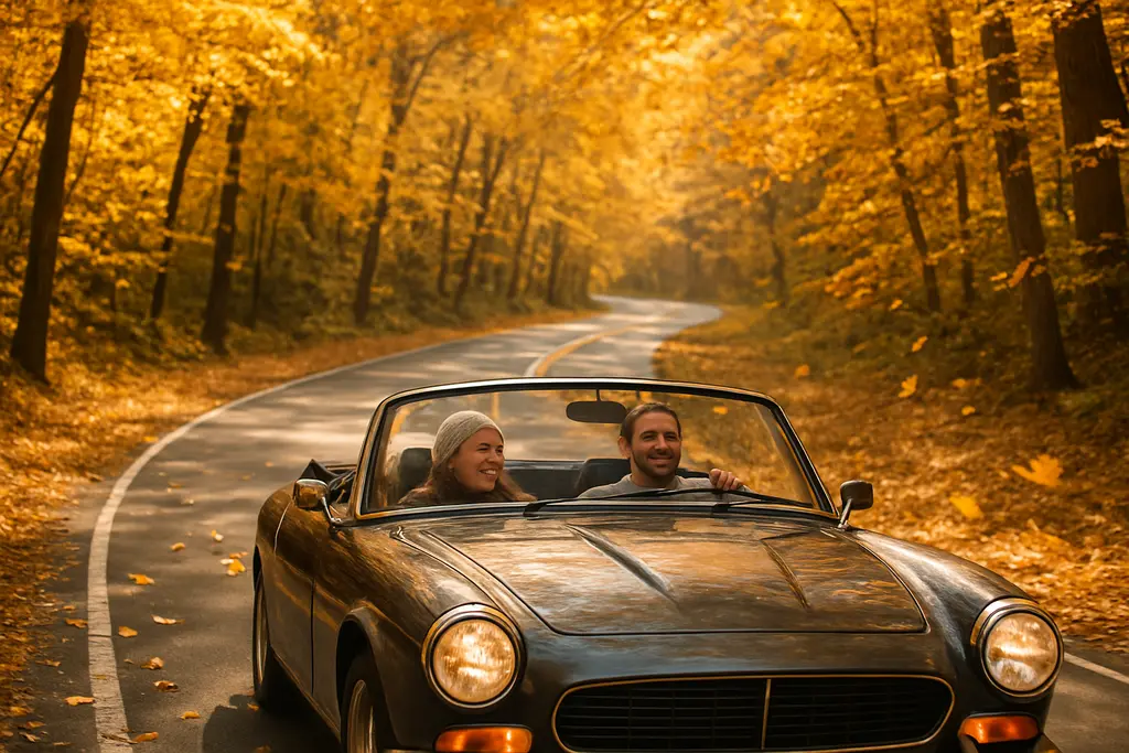 Scenic Driving Day route through shaded Rock Creek Park roadway